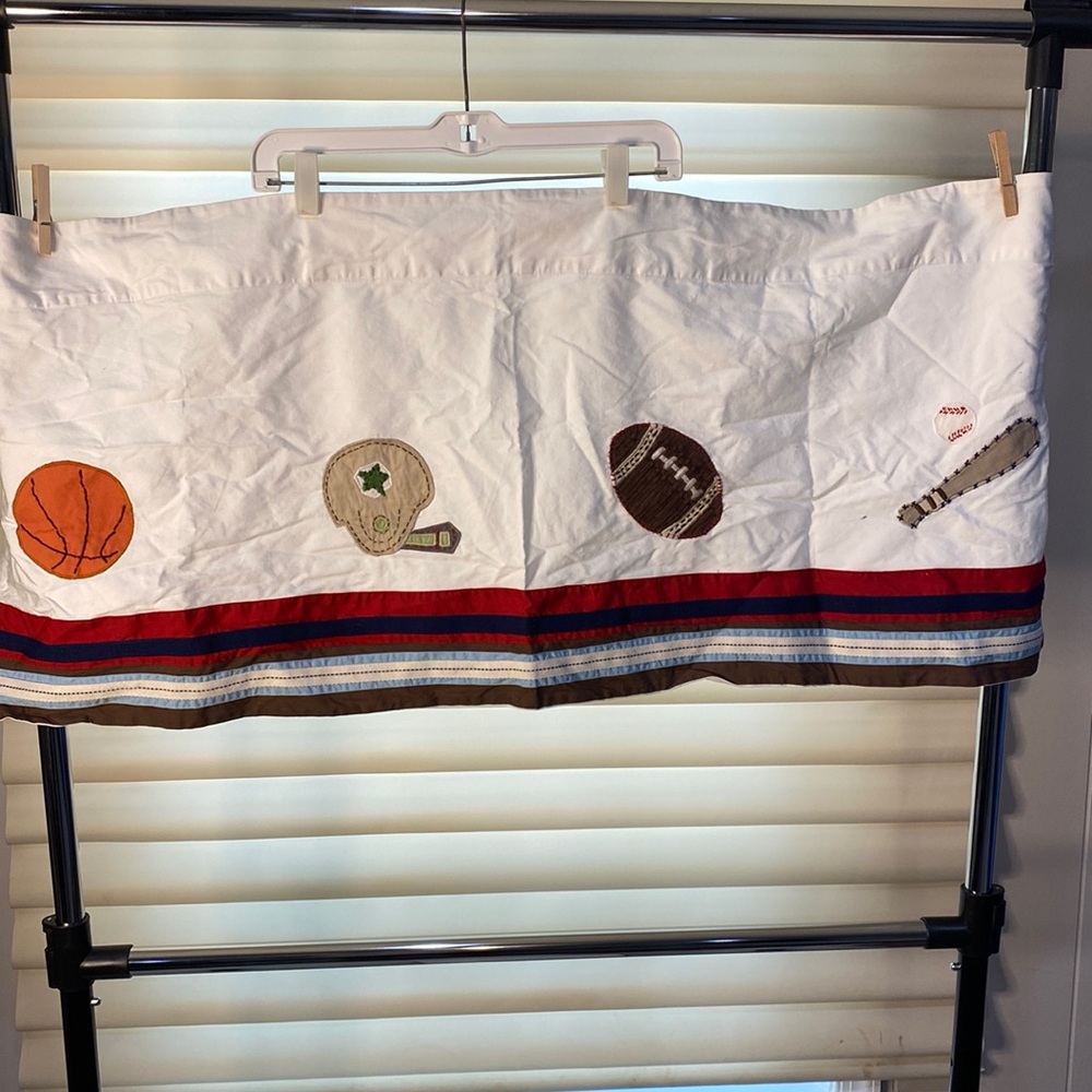 Pottery Barn all star sports football baseball basketball window valence